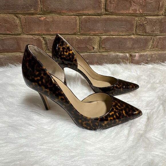 Ann Taylor Women’s Patent Leopard Pointed Toe Stilettos  Size 8.5 NEW - Picture 1 of 8